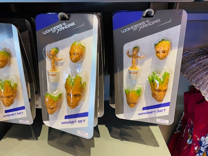Disney World has new merch that includes Groot magnets. 