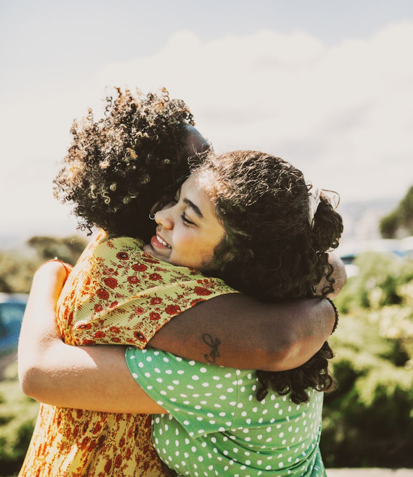 woman hugging stepchild, hearing a heartfelt stepmom quote