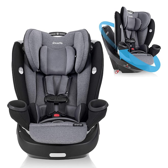 Add the rotational all-in-1 convertible car seat to your baby registry checklist.