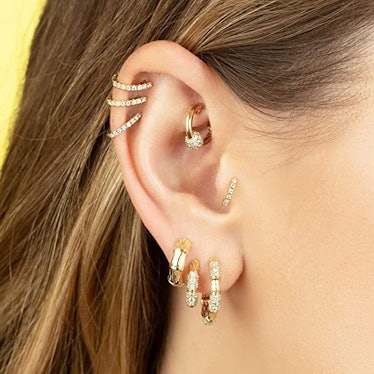 RoseJeopal Sterling Silver Hoop Earrings (6 Pieces)