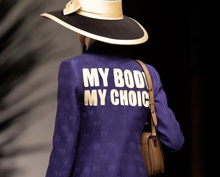 Gucci Cruise 2019 "My body my choice" blazer