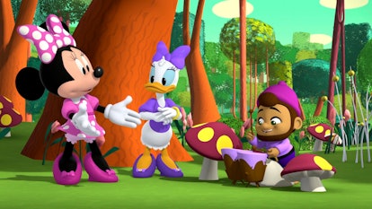 Minnie and Daisy learn about deafness from Fig in "The Music of the Seasons," premiering Friday on D...