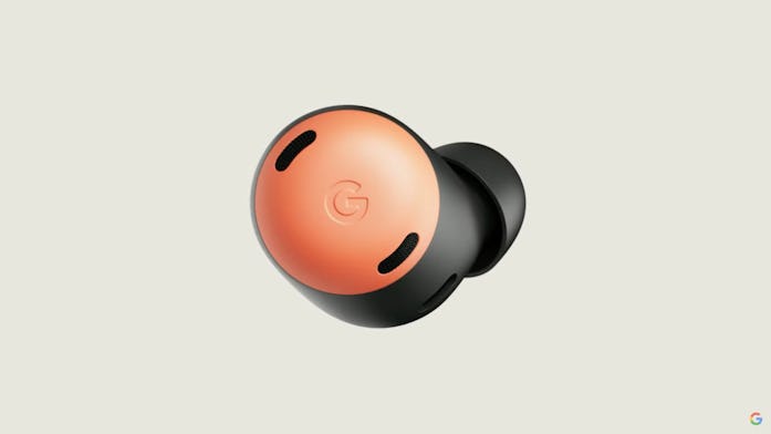 Google Pixel Buds Pro in orange.