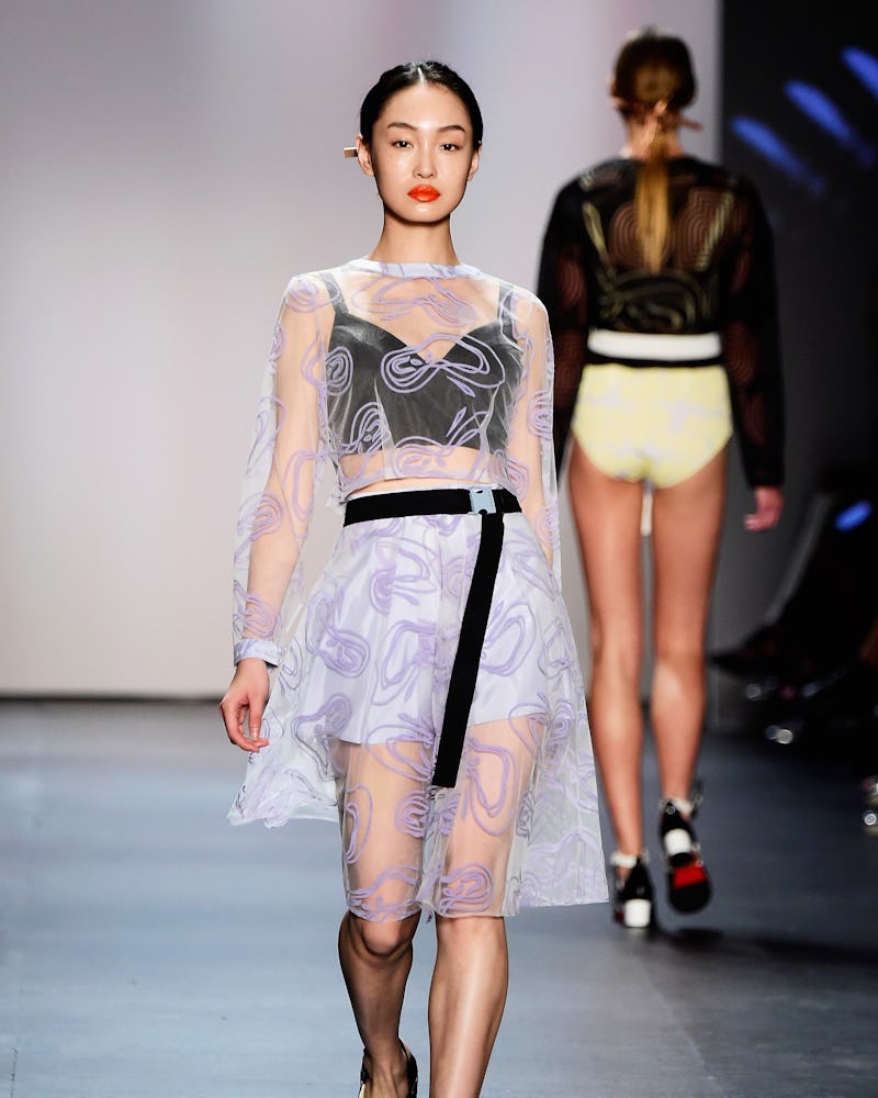 A model walks the runway wearing Concept Korea Spring 2016 during New York Fashion Week