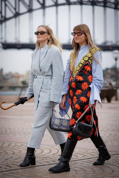 Two attendees at Australia Fashion Week