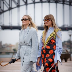 Two attendees at Australia Fashion Week