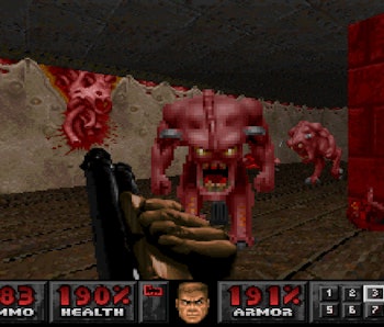 A screenshot from the original Doom