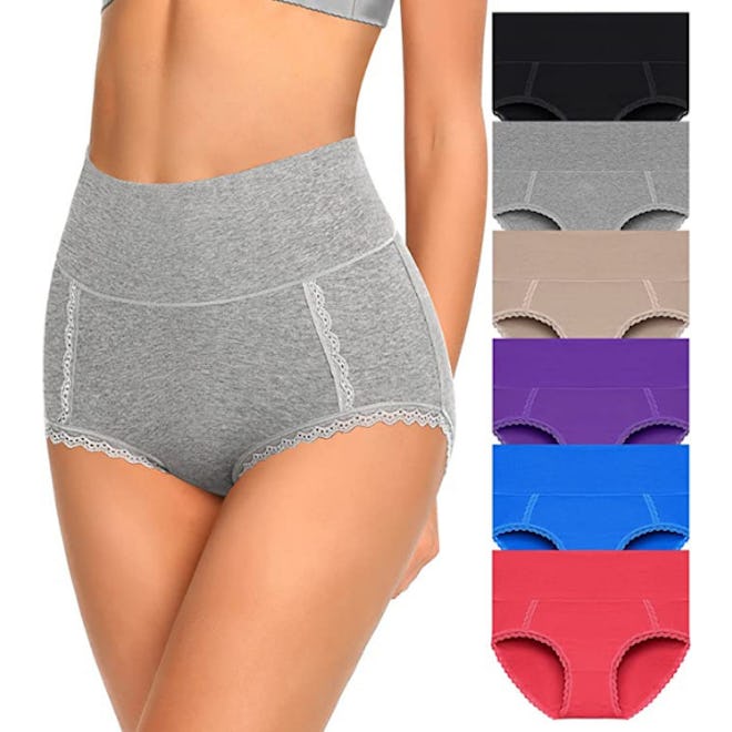 MISSWHO High-Waisted Cotton Underwear (6-Pack)