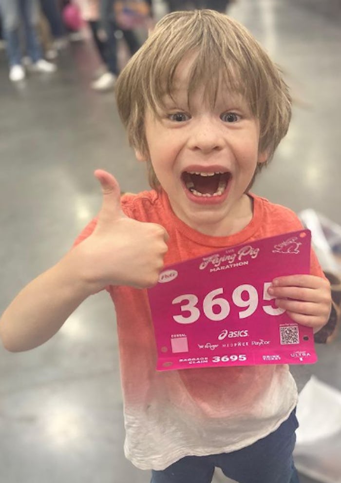 A 6-year-old ran a 26 mile marathon with his parents.