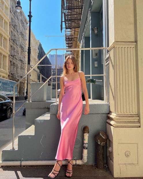 Zara Pink Satin Dress