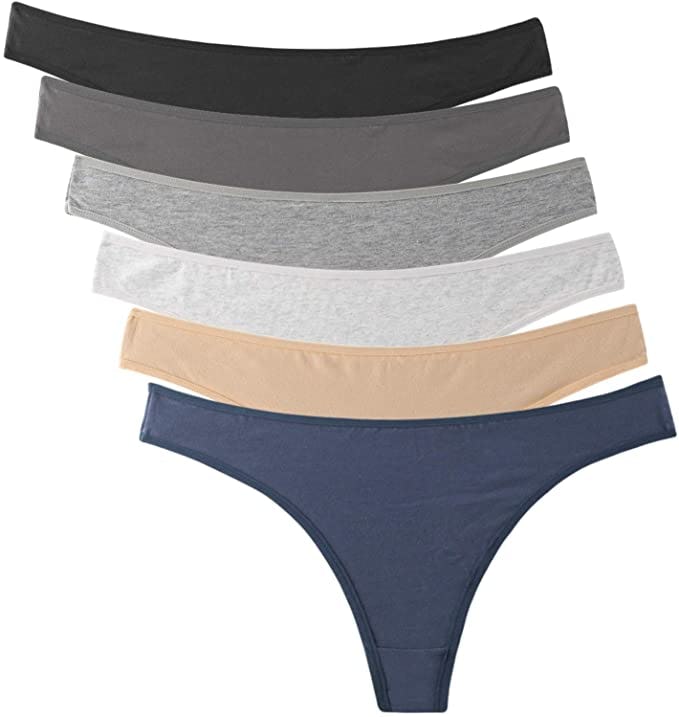 ELACUCOS Cotton Thong Underwear (6-Pack)