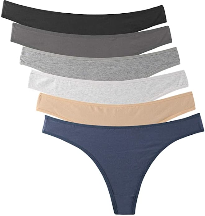 ELACUCOS Cotton Thong Underwear (6-Pack)