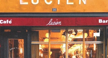 The awning of the New York City restaurant Lucien