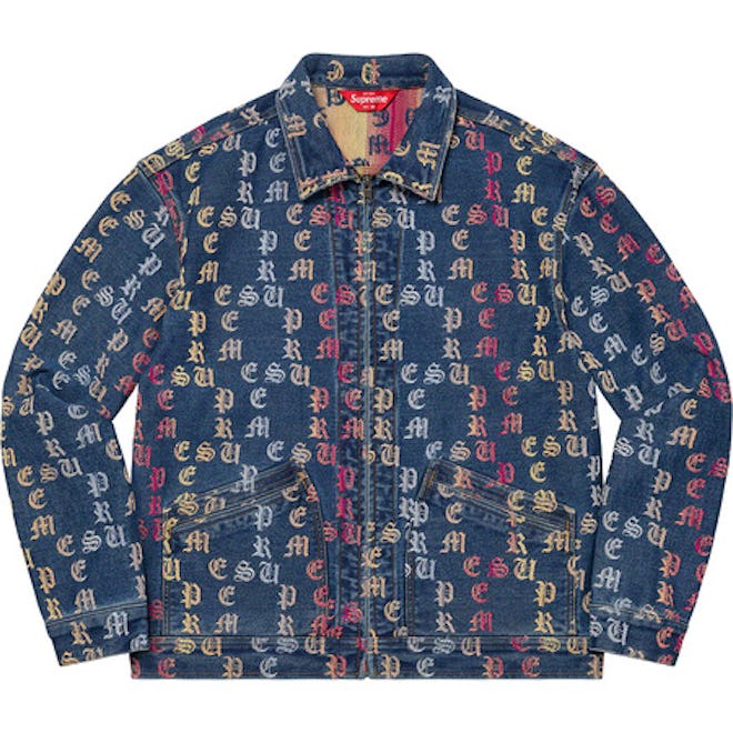 Gradient Jacquard Denim Work Jacket