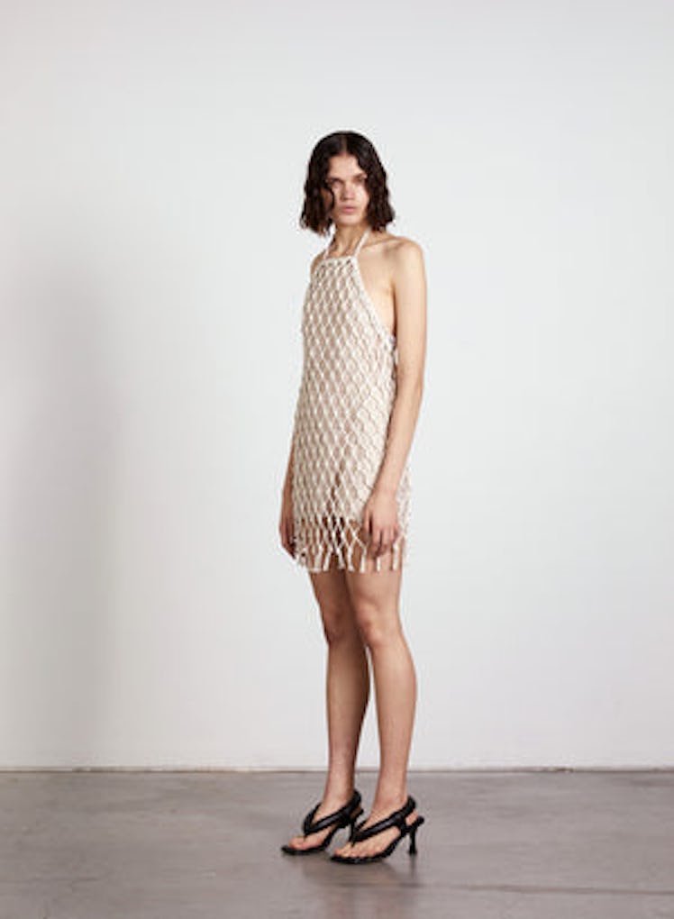 Macrame Mini Halter Dress wynn hamlyn