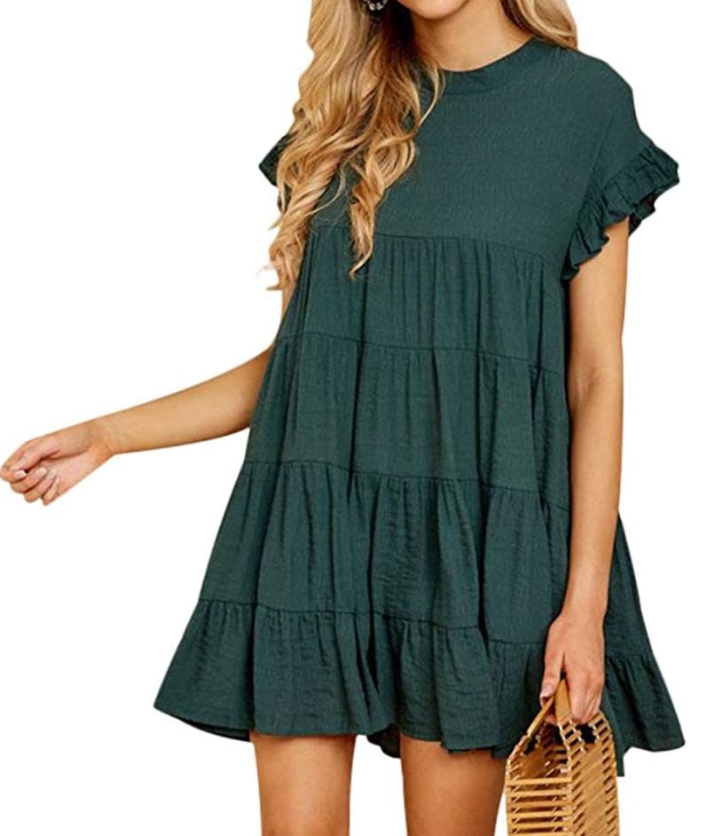 Joteisy Ruffle-Sleeve Mini Dress