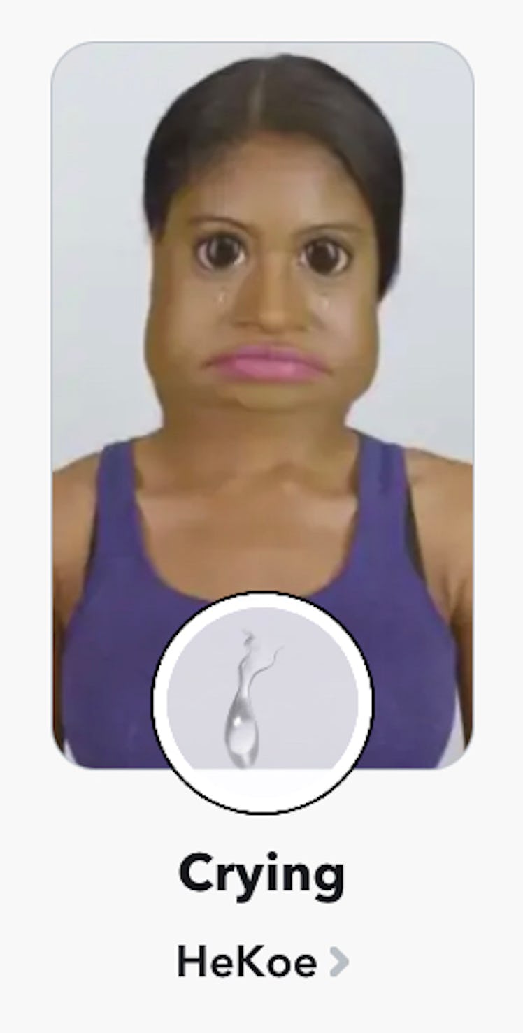 Check out these crying face filters on TikTok, Instagram, and Snapchat.