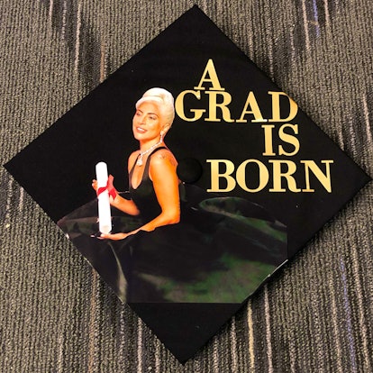 Awesome graduation caps include this Lady Gaga one.