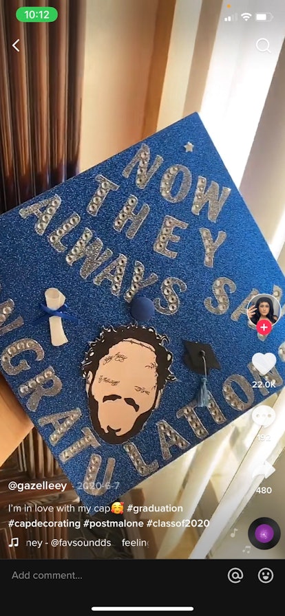 Hilarious graduation caps include this design inspired by Post Malone.