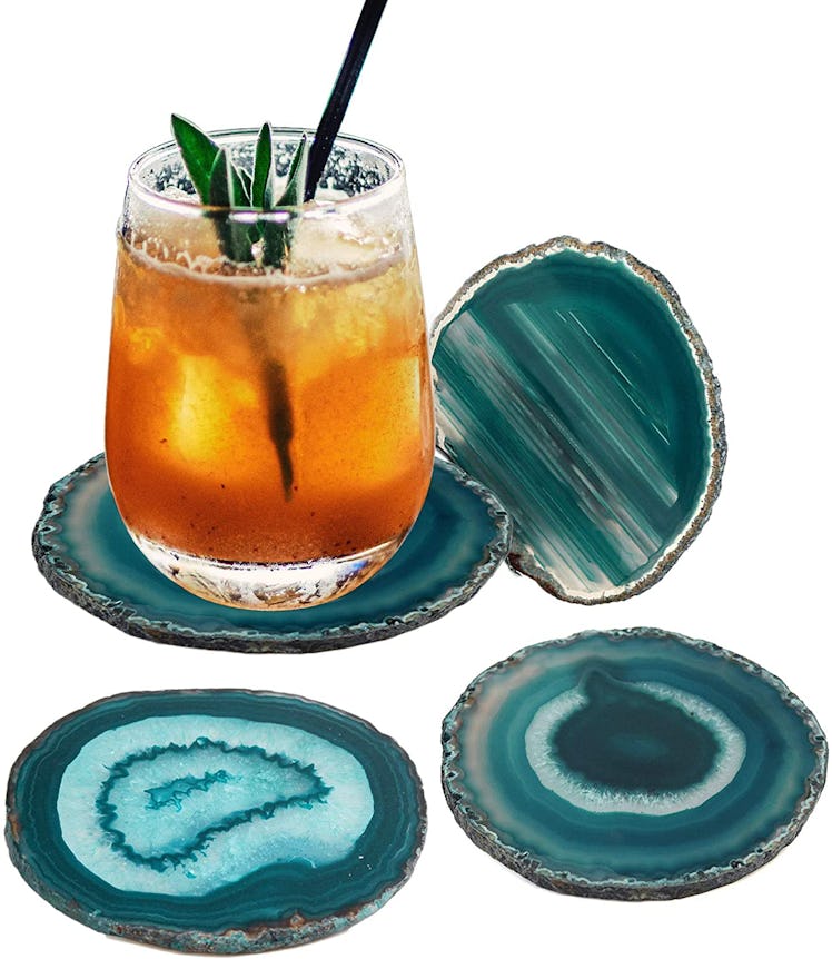 AMOYSTONE Agate Coasters (4-Pack)