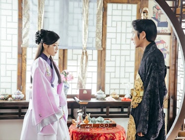 Hae-Soo gets caught up in an imperial palace struggle 1000 years in the past in Moon Lovers: Scarlet...