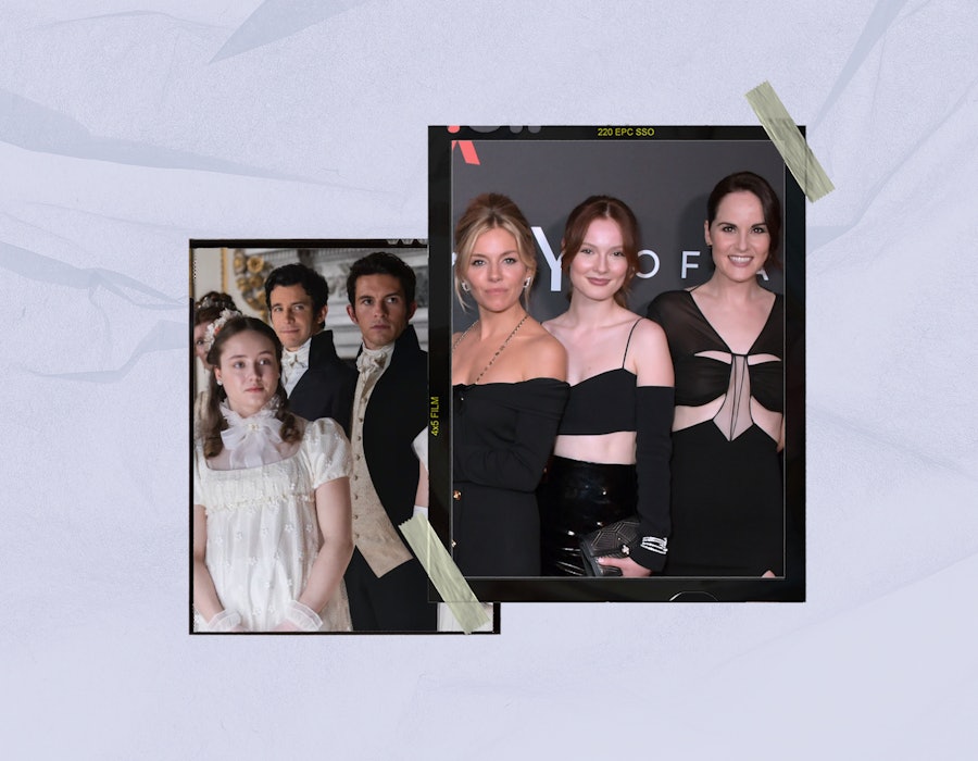 The 'Bridgerton' cast and 'Anatomy of a Scandal's Sienna Miller, Hannah Dodd, and Michelle Dockery.