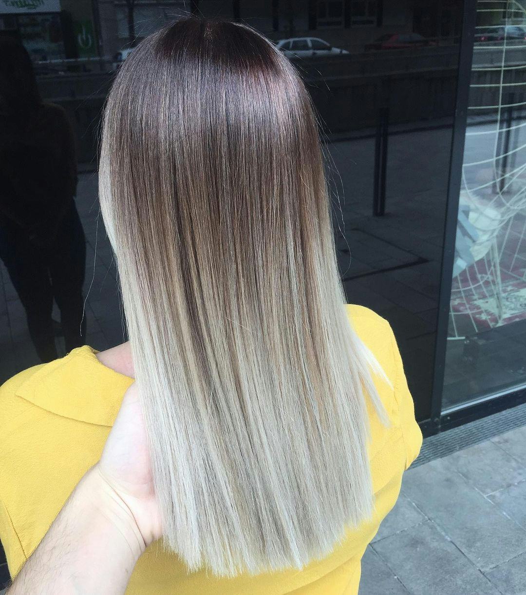 Ombre hair can melt from brown to blonde.