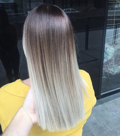 Ombre hair can melt from brown to blonde. 