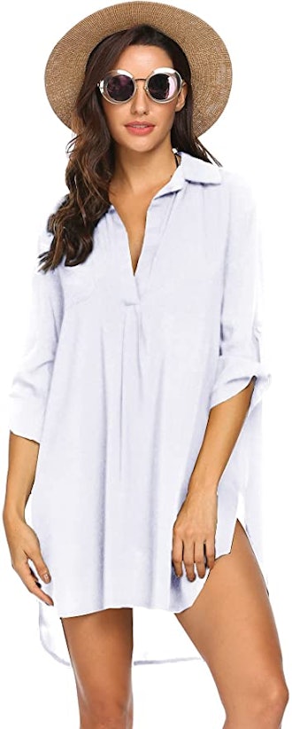 Ekouaer Cover Up Shirtdress