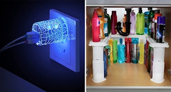 The momen USB LED Wall Charger and Spicy Shelf Expandable Under Sink Organizer