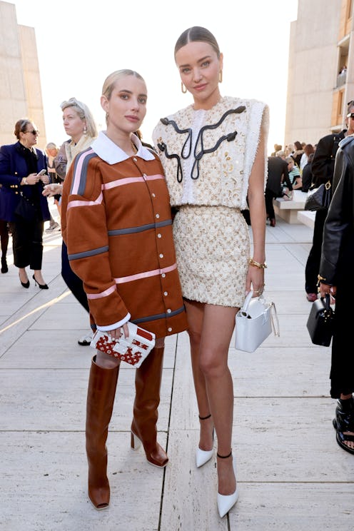 Emma Roberts and Miranda Kerr attend the Louis Vuitton's 2023 Cruise Show