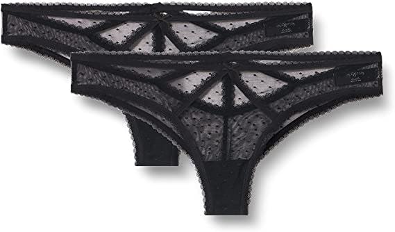 Iris &amp; Lilly Mesh Cheeky Brazilian Underwear, Pack of 2