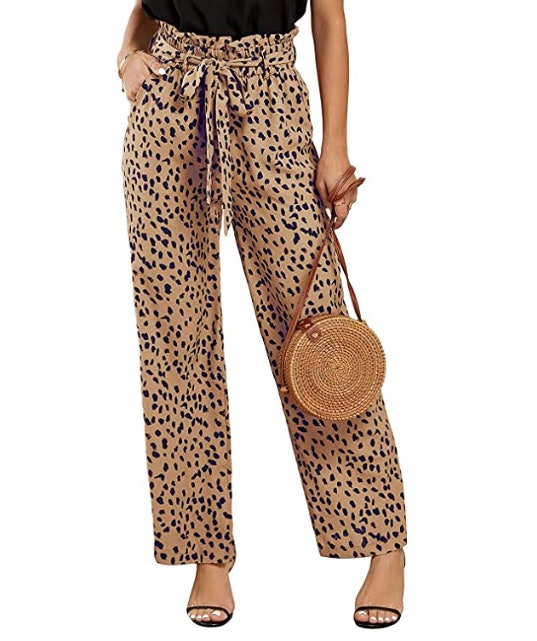 Women Summer Trousers Ladies Elastic Waist Loose Wide Leg Beach Pants  Palazzo US  eBay