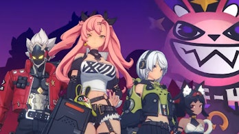 pink haired girl and team from zzz