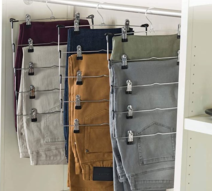 ZOBER 5-Tier Space Saving Pants Hangers (3-Pack)