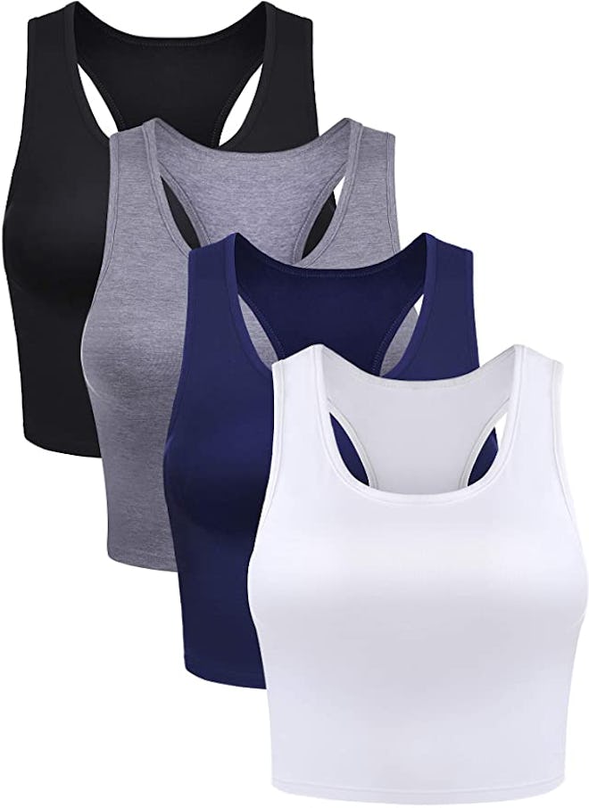 Boao Basic Crop Tank Tops (4-Pack)