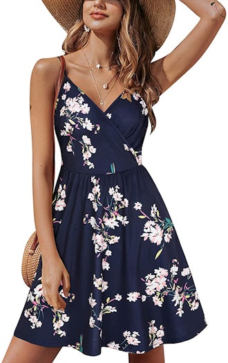 STYLEWORD V Neck Swing Dress