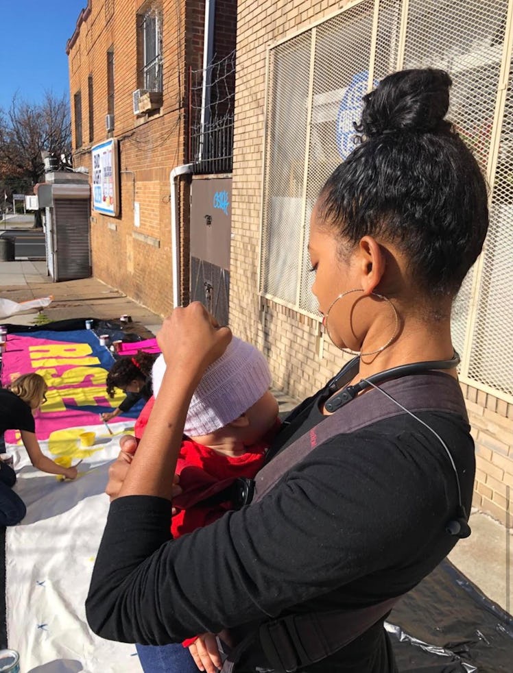 Tabitha and her daughter at the Women's March in 2020