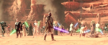 Attack of the Clones battle lightsabers