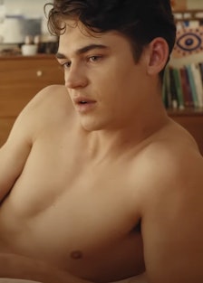 A shirtless Hero Fiennes Tiffin in the 'First Love' trailer