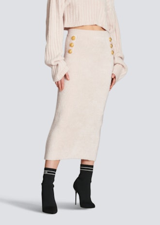 Mid-Length Velvet Skirt