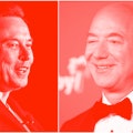 Side by side of Elon Musk and Jeff Bezos