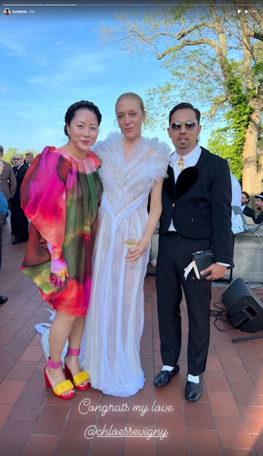 Carol Lim, Chloë Sevigny, and Humberto Leon at Sevigny's wedding