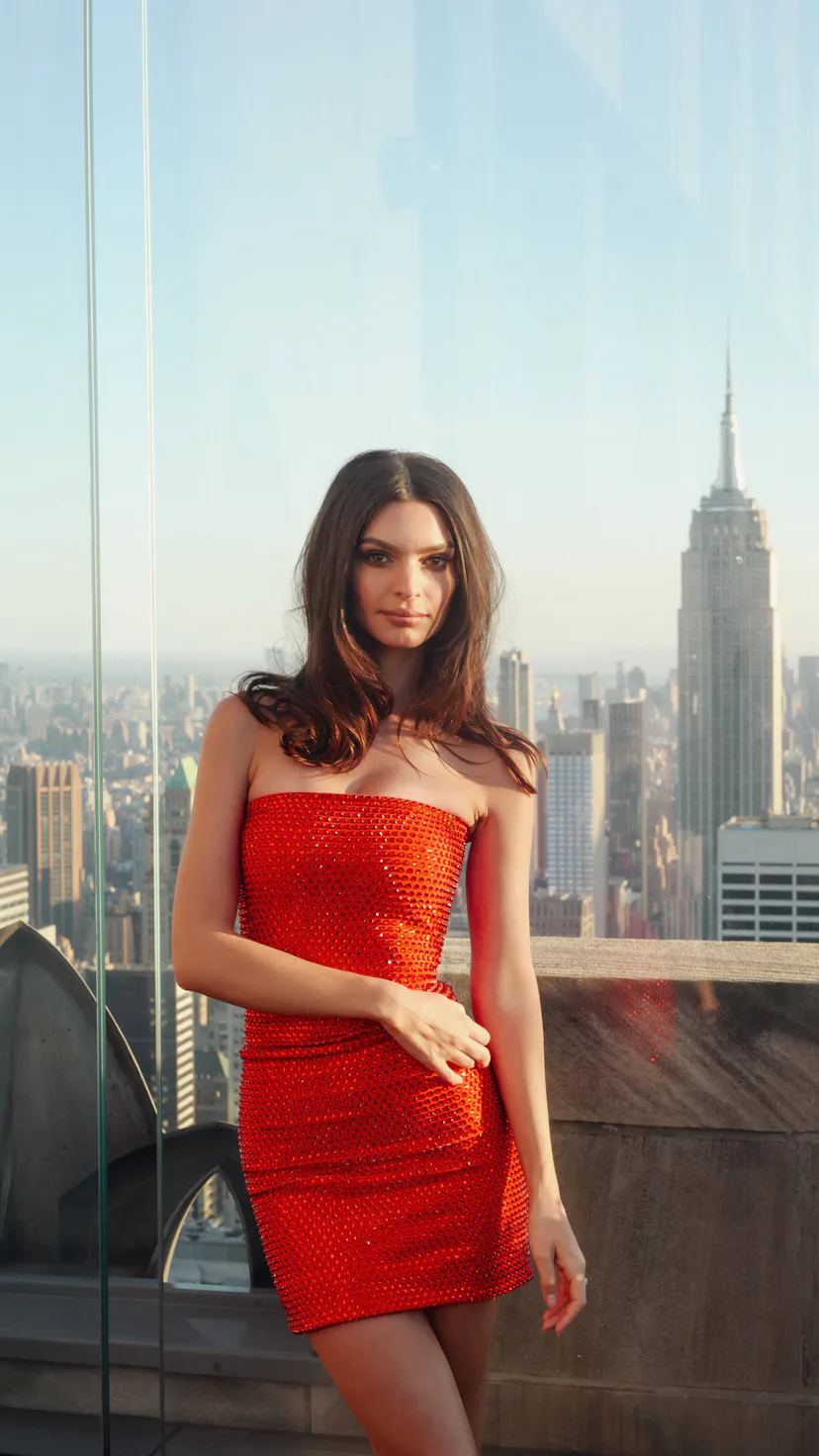 Emily Ratajkowski celebrates the launch of Michael Kors x Ellesse in New York City on May 12.