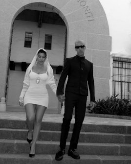 Kourtney Kardashian's mini wedding dress from Santa Barbara.