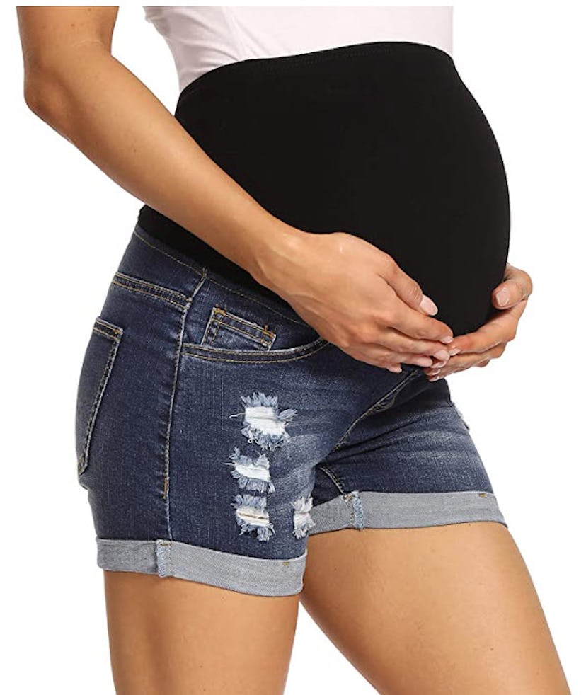 V VOCNI Maternity Denim Shorts