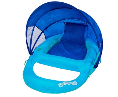 pool float with canopy: SwimWays 6060073 Spring Float Recliner with Canopy