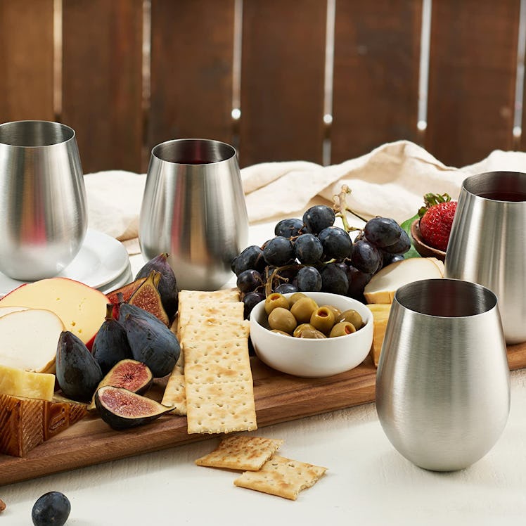 Stainless Steel Unbreakable Wine Glasses (4-Piece)