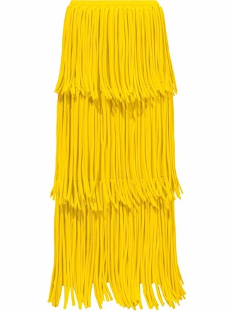 Proenza Schouler Textured knit fringe skirt