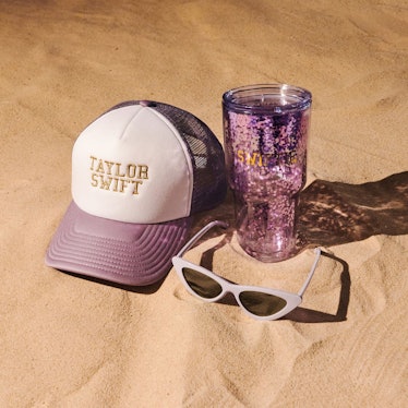 Taylor Swift's Swiftie summer Collection items include tumblers, AirPods cases, and portable charger...